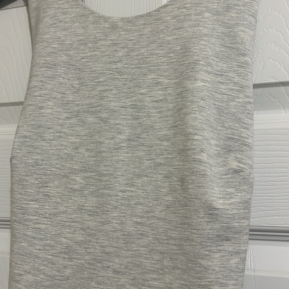 Banana republic heather gray crossed back fit and flare summer dress - Picture 2 of 9